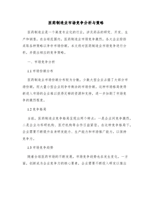 医药制造业市场竞争分析与策略