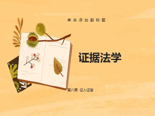 证据法课件五证人证言