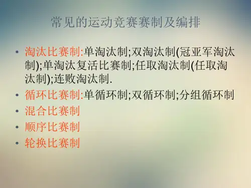 竞赛组织与编排比赛的方法课件