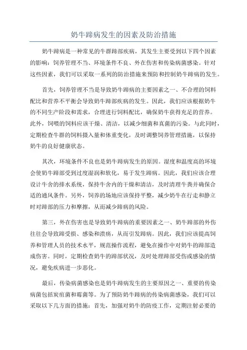 奶牛蹄病发生的因素及防治措施