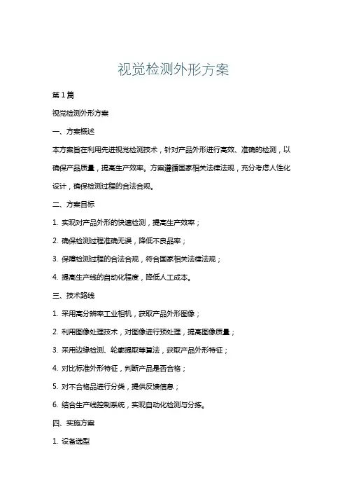 视觉检测外形方案