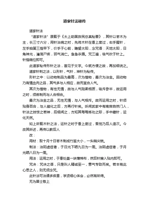 道家针法秘传