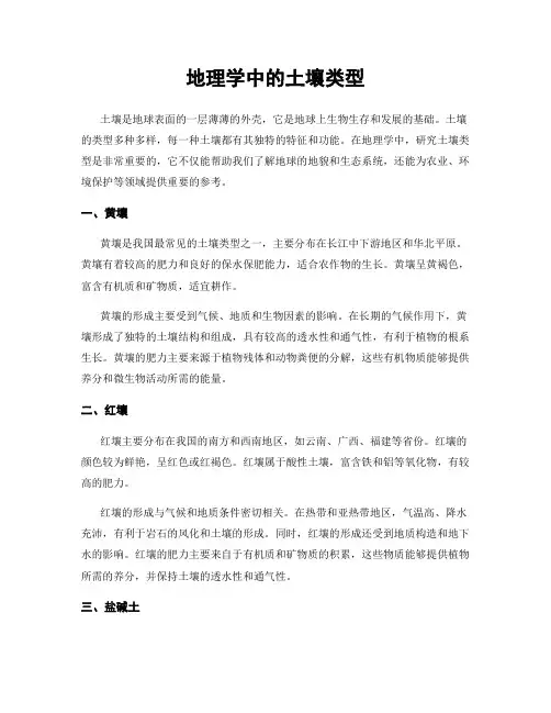 地理学中的土壤类型