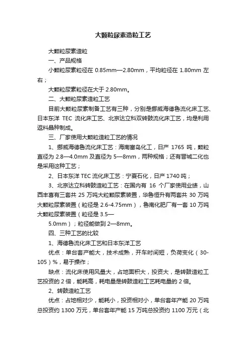 大颗粒尿素造粒工艺
