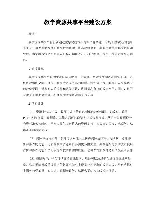 教学资源共享平台建设方案