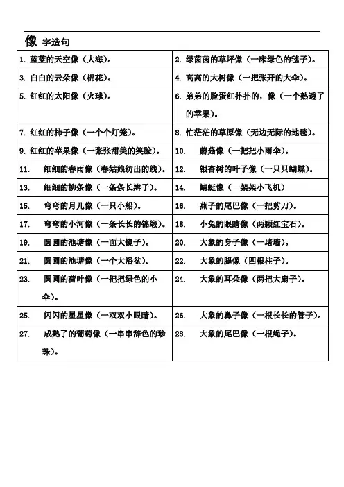 像 字造句