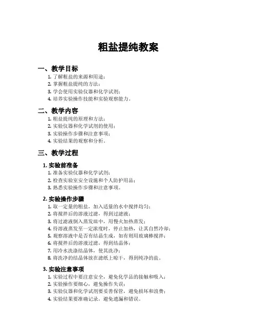 粗盐提纯教案