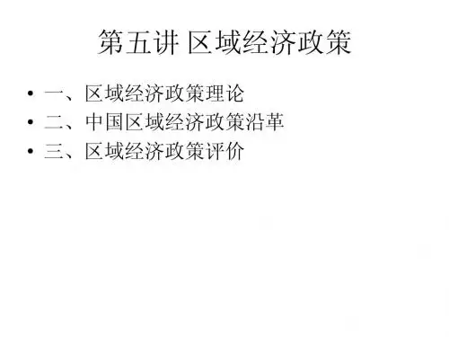 区域经济政策