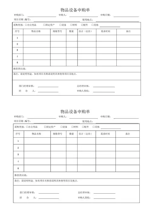 物品设备申购单-(3654)
