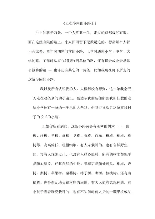 走在乡间的小路上
