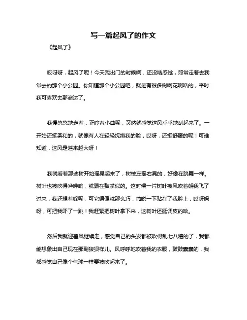 写一篇起风了的作文