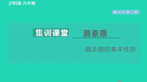 九年级数学下册第24章圆集训课堂测素质圆及圆的基本性质习题新版沪科版