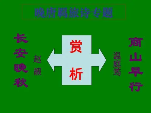 江苏省宿迁市马陵中学高中语文苏教版选修《唐诗宋词选读》之晚唐羁旅诗专题》课件.ppt