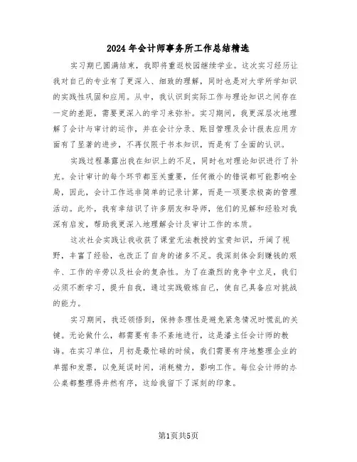2024年会计师事务所工作总结精选（3篇）