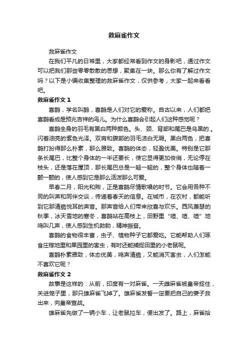 救麻雀作文
