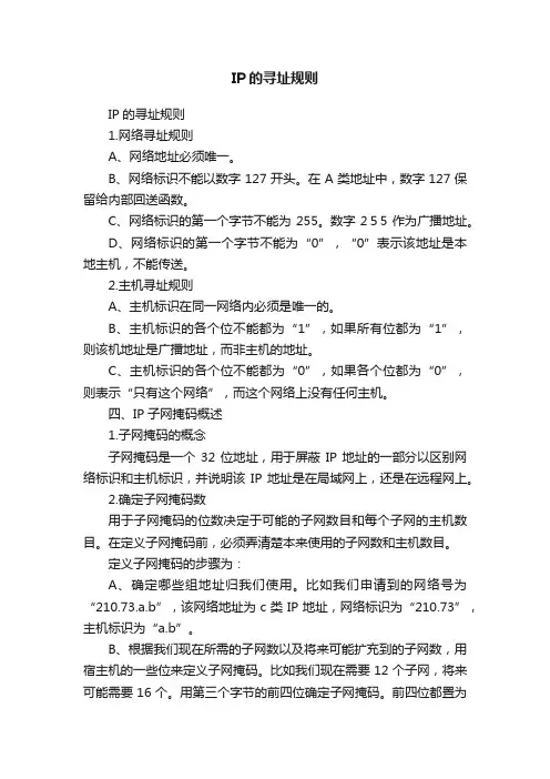 IP的寻址规则