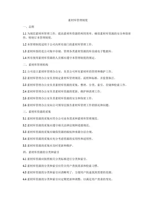 素材库管理制度