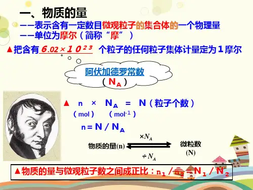 物质的量的单位摩尔-完整版PPT课件