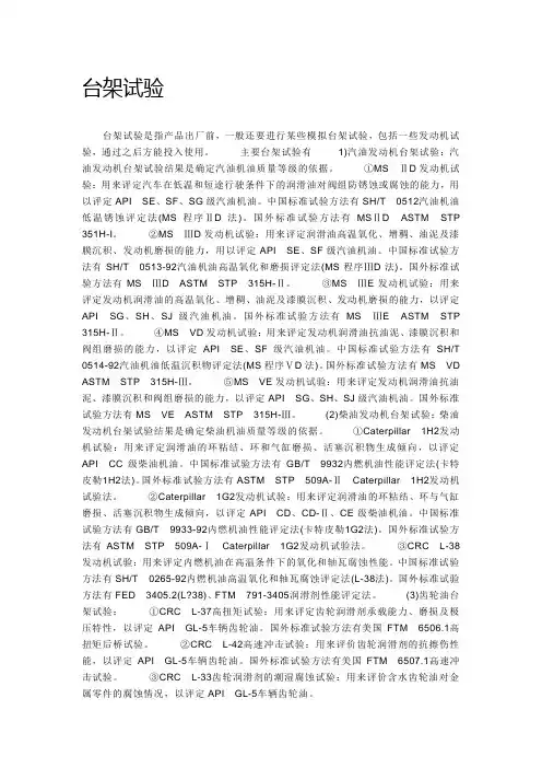 台架试验类型