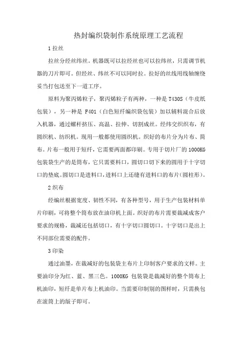 热封编织袋制作系统原理工艺流程