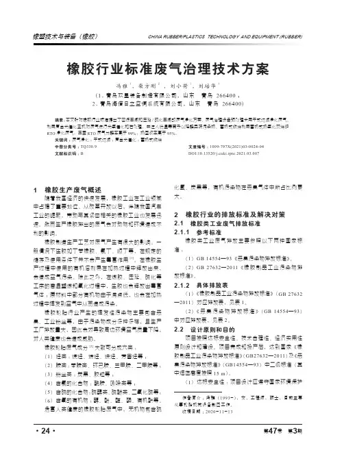 橡胶行业标准废气治理技术方案