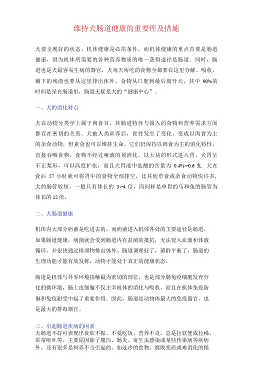 宠物食品、饲料--维持犬肠道健康的重要性及措施