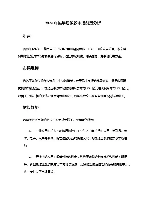 2024年热熔压敏胶市场前景分析