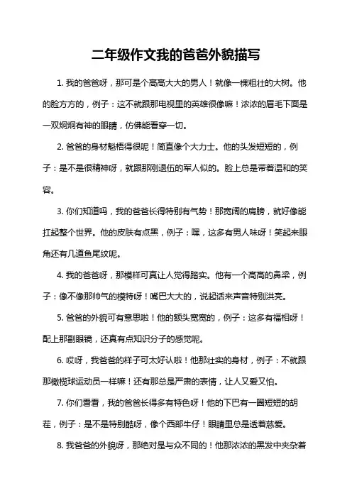 二年级作文我的爸爸外貌描写