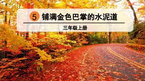 部编版三年级语文上册第5课《铺满金色巴掌的水泥道》优秀PPT课件