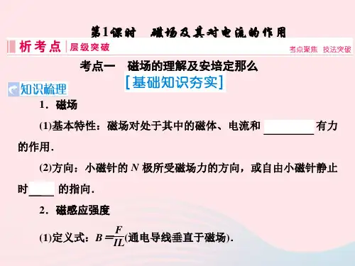 2021届高考物理一轮复习第九章磁场第1节磁场及其对电流的作用课件新人教版