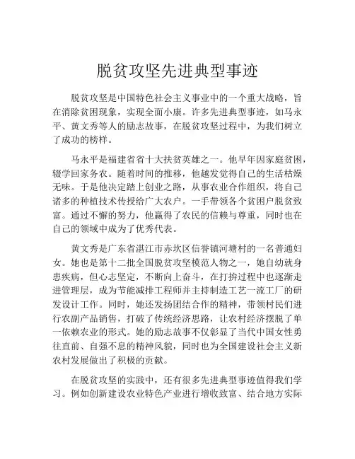 脱贫攻坚先进典型事迹
