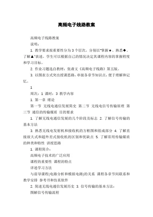 高频电子线路教案