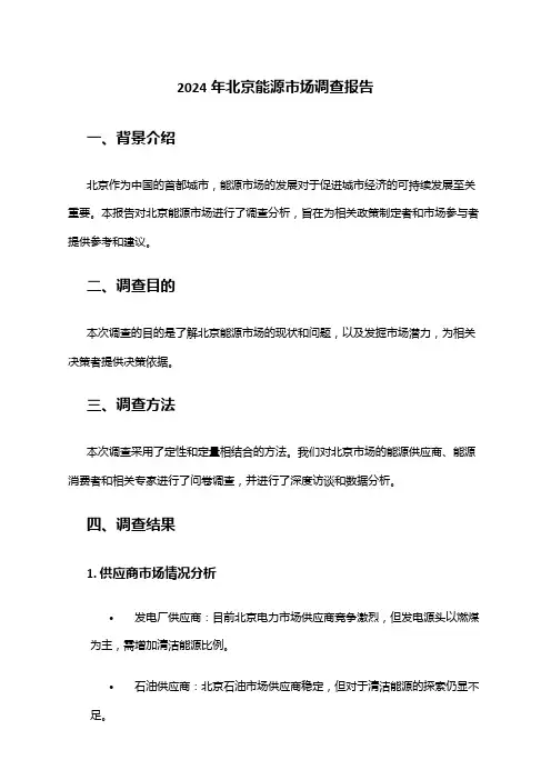 2024年北京能源市场调查报告