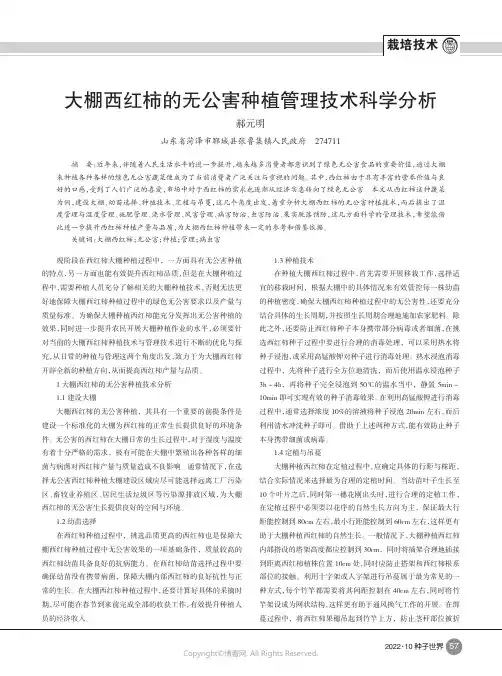 大棚西红柿的无公害种植管理技术科学分析