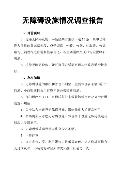 无障碍设施情况调查报告