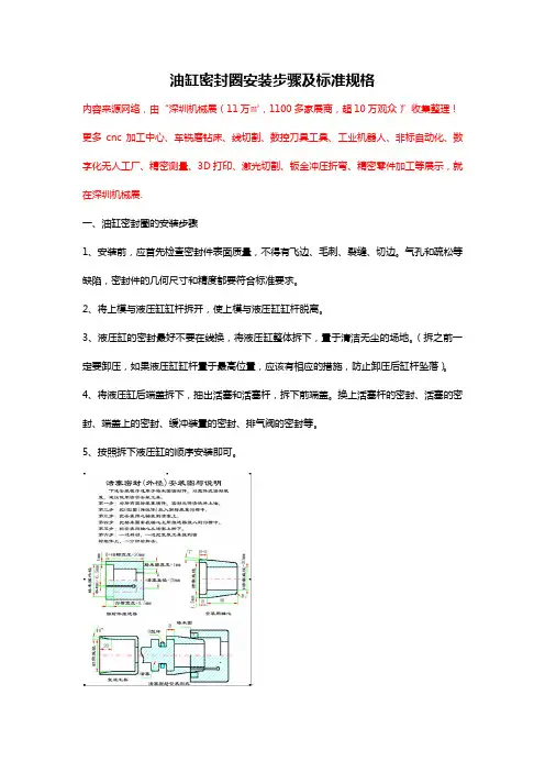 油缸密封圈安装步骤及标准规格【干货】