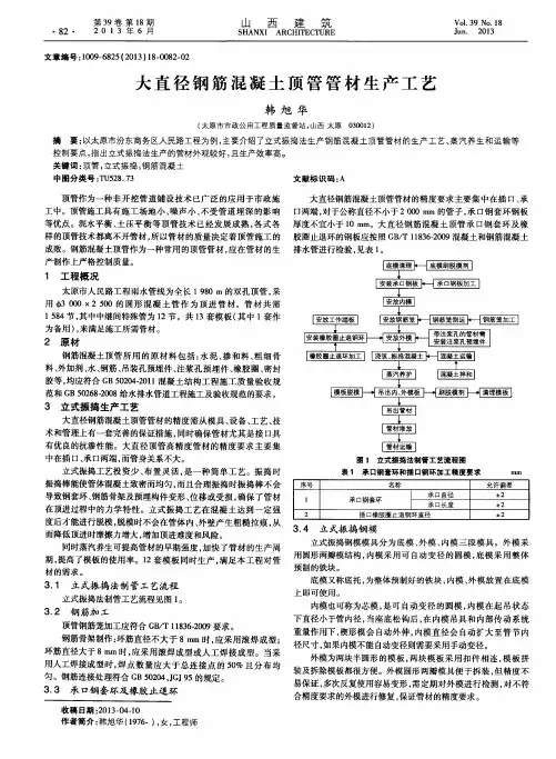 大直径钢筋混凝土顶管管材生产工艺
