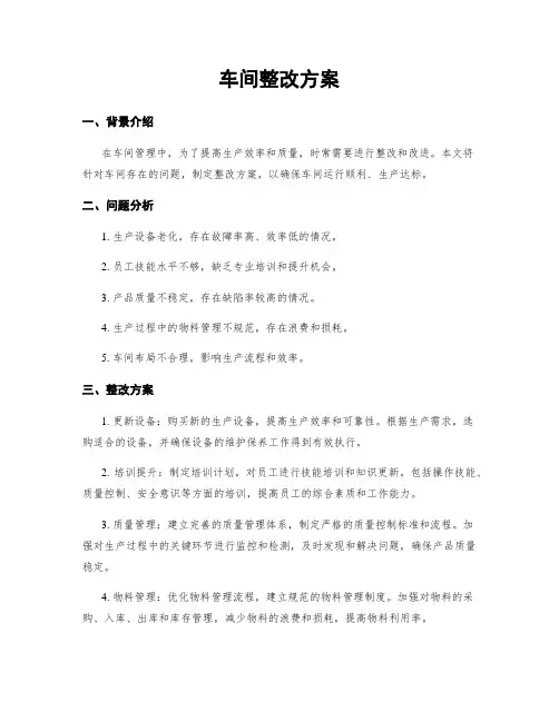 车间整改方案