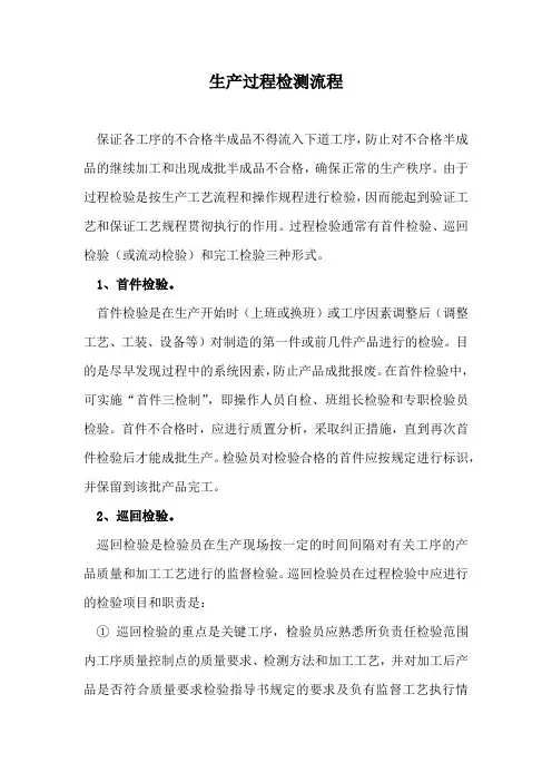 生产过程检测流程