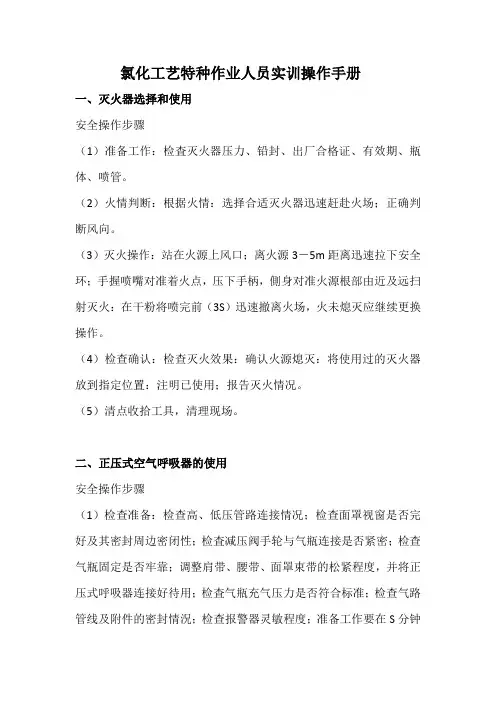 氯化工艺实训操作手册