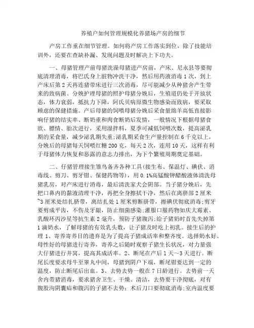 养殖户如何管理规模化养猪场产房的细节