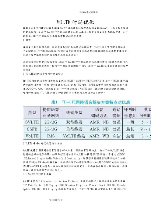 VOLTE时延优化