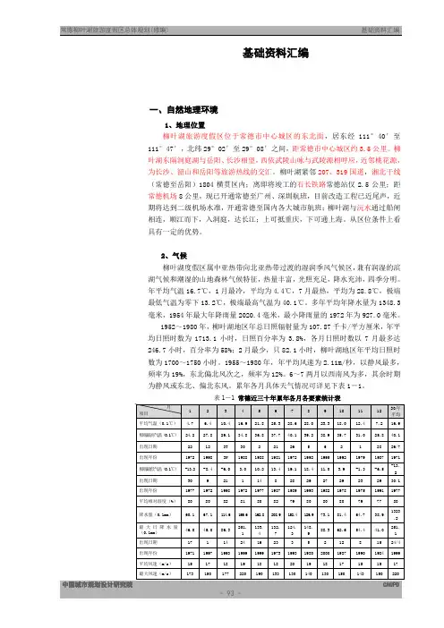 常德柳叶湖-基础资料汇编