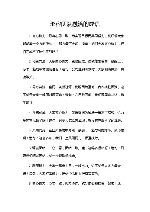 形容团队融洽的成语
