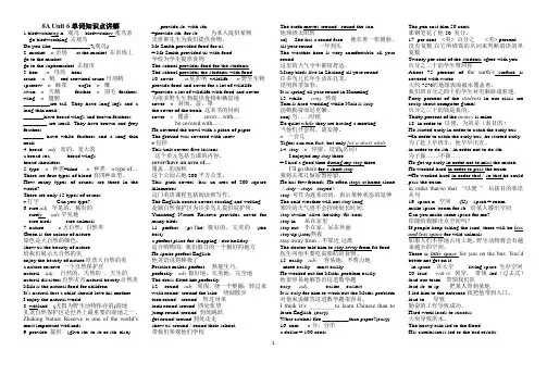 译林版牛津英语8A Unit 6单词知识点讲解