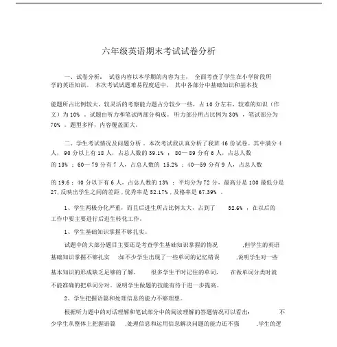 2018-期末考试英语试卷分析.docx