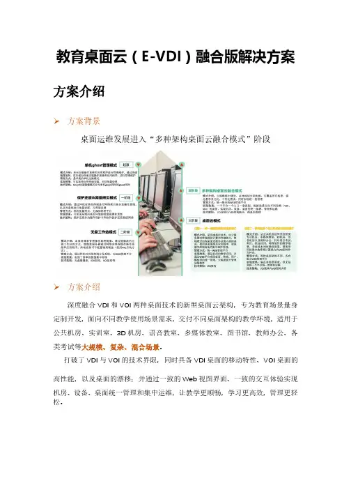 教育桌面云(E-VDI)融合版解决方案