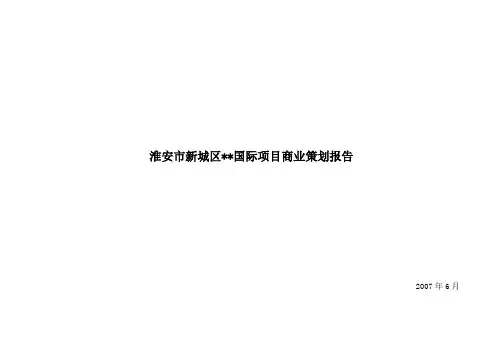 淮安市新城区某国际项目商业策划方案年