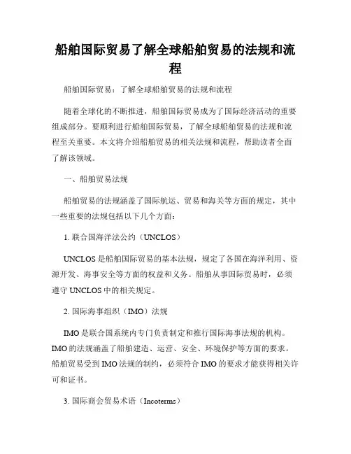 船舶国际贸易了解全球船舶贸易的法规和流程
