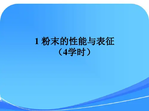 粉末的性能与表征